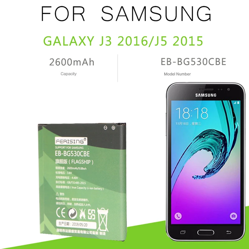 Зарядное устройство FERISING EB BG530CBE BG530CBU батарея для Samsung Galaxy J2 Prime Grand G530 G531 J500 J3 2016 J320