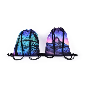 

1pcs Multicolor Unique Pattern 3D Printing Drawstring Bags Backpack Good Quality Rucksack Women Mochilas Women Backpack