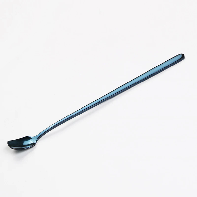 

Stainless Steel Square Shape Stirring Spoon Flatware Ice Tea Dessert Spoons Tableware @LS JY16