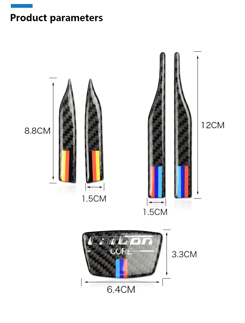 Carbon Fiber Car Rearview Mirror Stickers Anti-collision Strips B-pillar for BMW E90 E60 F30 F34 F10 F20 X1 X3 X4 X5 X6 (13)
