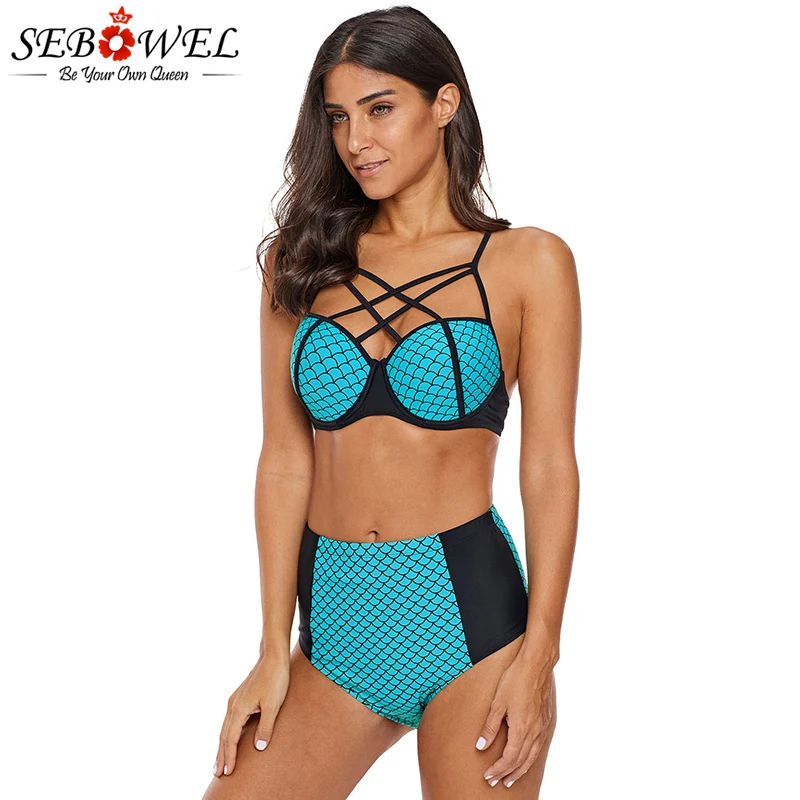 Light-Blue-Fish-Scale-Print-High-Waist-Bikini-Swimsuit-LC410907-9-3 