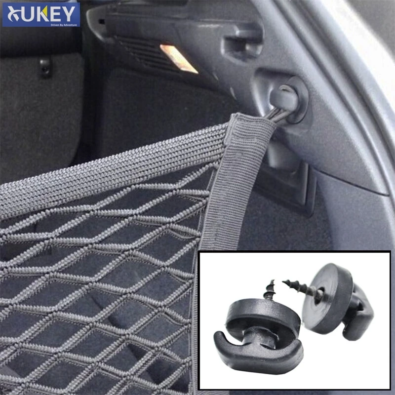 

2PCS Cargo Net Tie Down Hooks Retainer Clips With Screws For Rear Trunk Boot Envelope Net Ring Loop Hanging Fixing Accessories