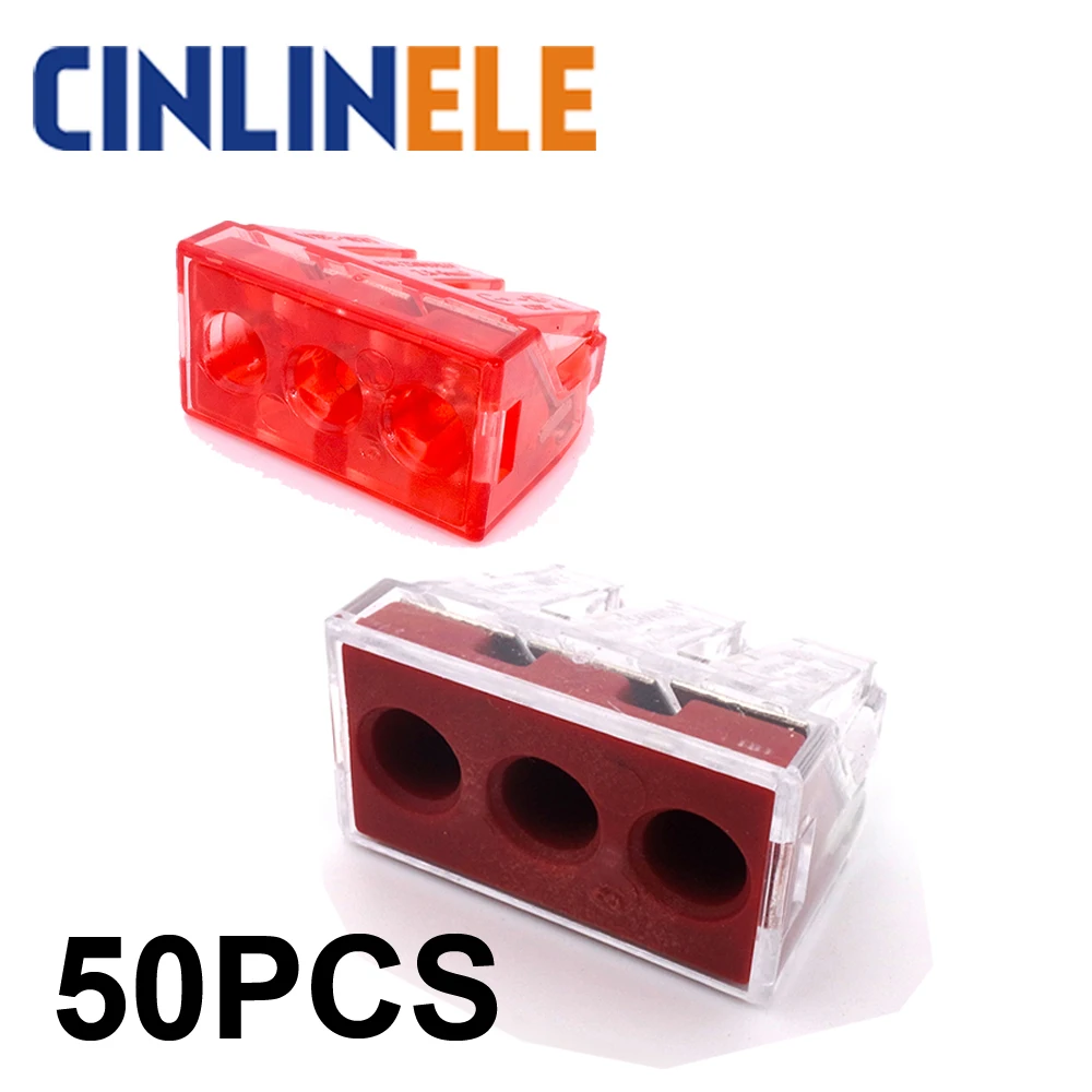

50PCS WAGO 773-173 Push wire wiring connector For Junction 3 pin conductor terminal block