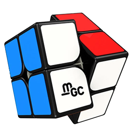 YJ MGC 2x2x2 Магнитный магический куб черный или без наклеек Yongjun MGC 2x2 скоростной куб для тренировки мозга, игрушки для детей