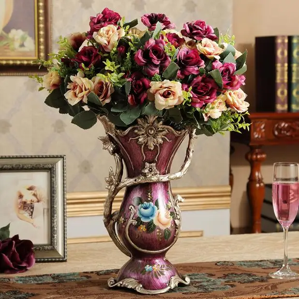 

European retro resin vase creative living room home decoration