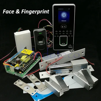 

Face Access Control System Kit Double Glass Door Access Control Set+Fingerprint Reader+Eletric Bolt Lock Two Door Access Control