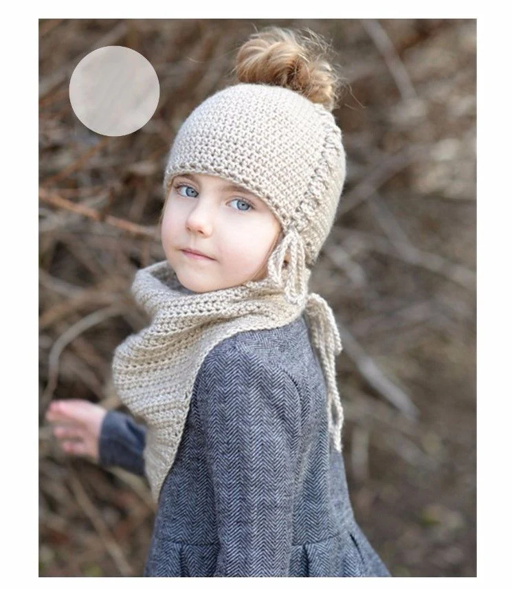 Модный детский вязаный шарф и шапка комплект роскошные зимний теплый вязанный шапки и шарфы с шапочкой для мальчиков и девочек