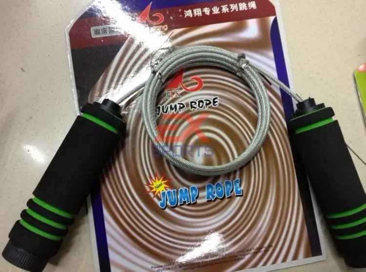 1X трос скакалка стальной кабель здоровья Ультра Скорость ловкость провода Скакалка быстро с губчатая ручка 2,6 м