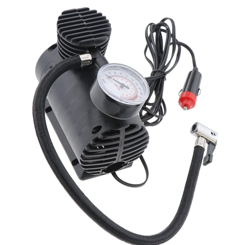 300 PSI 12V Portable Car Electric Inflator Pump Air Compressor Electric Tire Tyre Inflator Pump with Guage for Auto Motorcycle