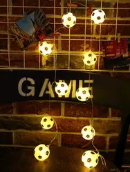 Футбол свет шнура 20 светодиодов футбольные украшения современный мир декор Освещение теплый свет длина домашнего интерьера орнамент