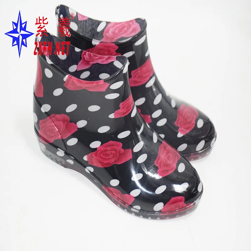 

Wholesale Custom Made Colorful Printed Popular Rubber Rain Boots Waterproof Rain Shoes