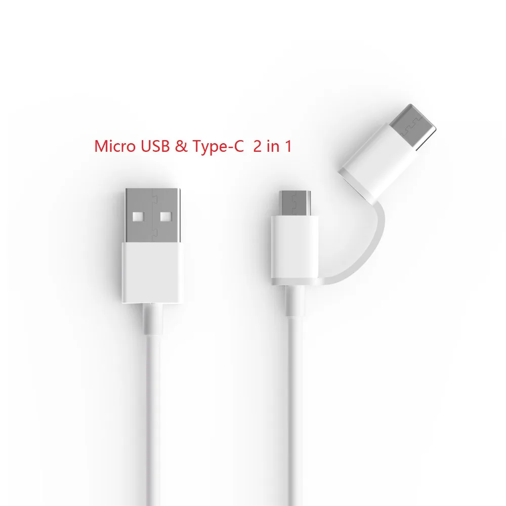 Hasil gambar untuk ORIGINAL XIAOMI 2in1 Data Cable Micro USB and USB Type-C 30CM