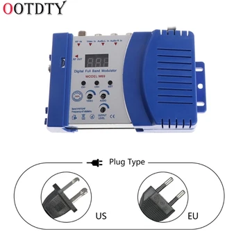 

OOTDTY High Performance Auto RF Modulator Compact RF Modulator Audio Video TV Converter RHF UHF Signal Amplifier AC230V