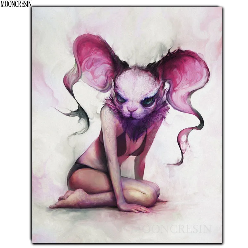 

Diy Diamond Painting Cross Stitch Sexy Rabbit Girl Needlework 3D Diamond Embroidery Full Round Mosaic Decoration Resin Stickers