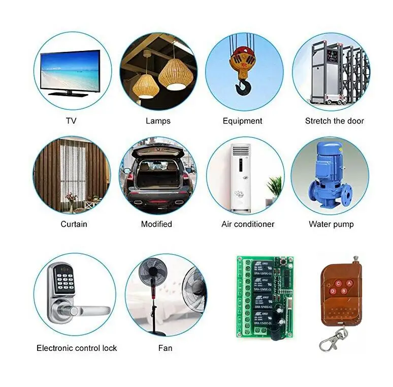 433 м DC12V 4CH RF Беспроводной дистанционный пульт Системы teleswitch приемник передатчик Управление ворота дистанционного управления двери гаража