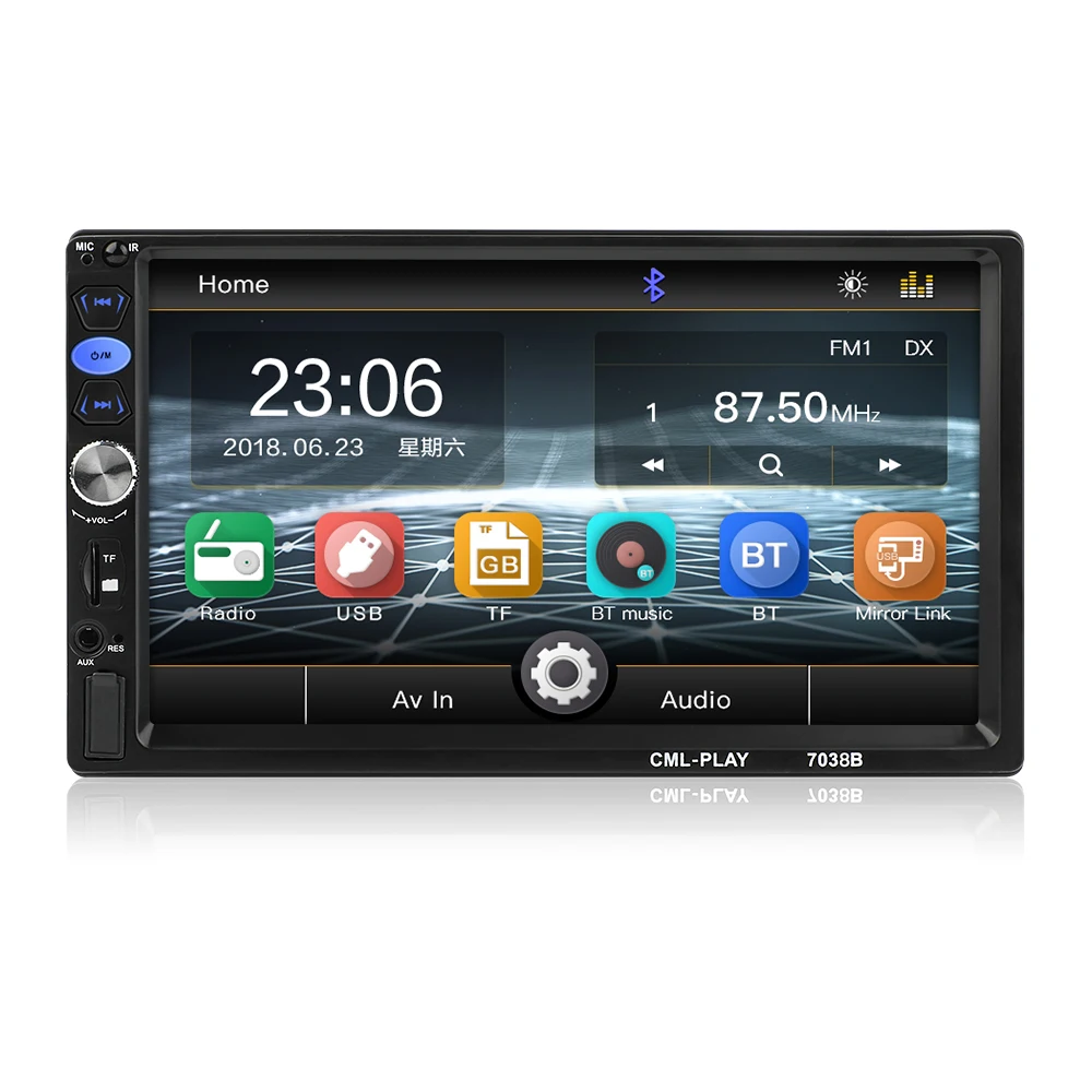 2din Car Radio 7 pulgadas Touch mirrorlink reproductor Android subwoofer MP5 reproductor Autoradio Bluetooth cámara de visión trasera grabadora