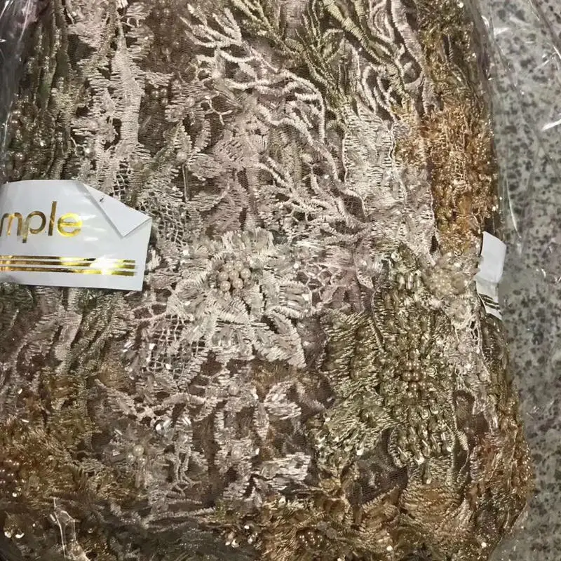 15 ярд/лот Последняя французская Сетка кружевная ткань Африканская Тюлевая сетчатая кружевная ткань с бисером высокое качество африканская кружевная ткань QG770