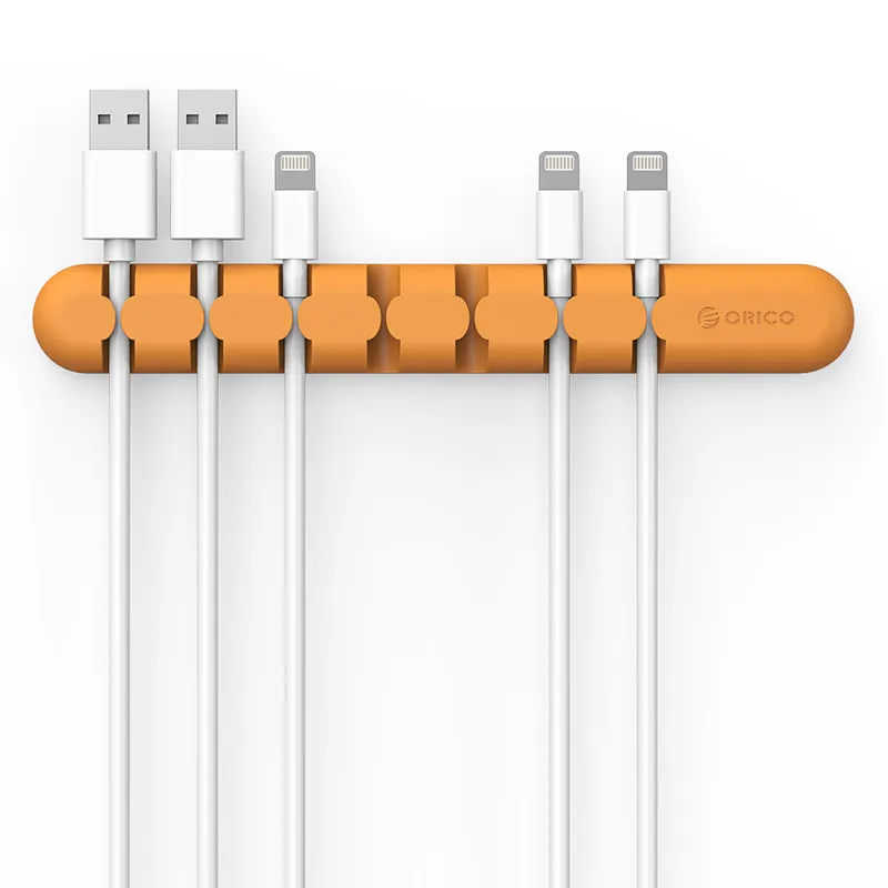 ORICO устройство для сматывания кабеля менеджер Кабельный органайзер для наушников провод для хранения кремния зарядное устройство держатель кабеля зажимы для MP3, MP4, мышь, наушники - Цвет: CBS7 Orange