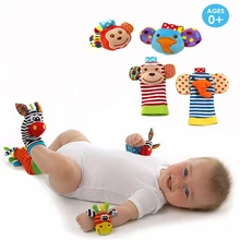 Infant baby toys bebe rattles/socks 2 pcs/set can make sound cute toy for baby boy and girl kids toy gift