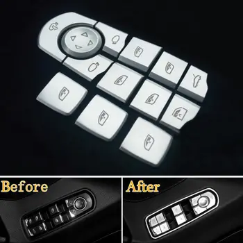 

BBQ@FUKA ABS Door Armrest Window Lift Button Cover Protector Decoration Trim Fit For Panamera Cayenne Macan 2015 Car Accessories
