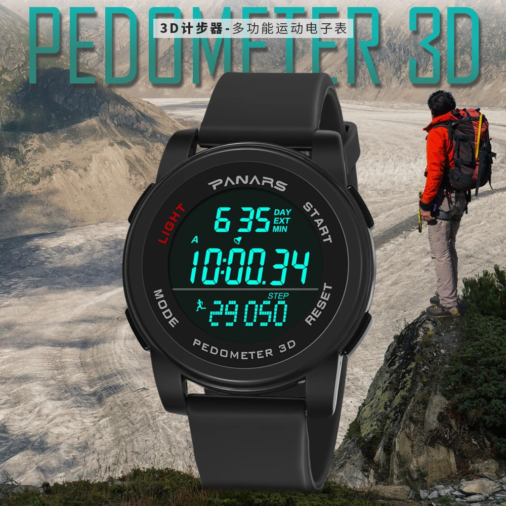 Panars LED ساعة رقمية الرجال الرياضة ساعة عداد خطى للماء 50 M الأزياء كرونوس العد التنازلي العسكرية ساعة Relogio الرقمية جديد