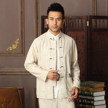 

Brand New JacketChinese Traditional Men's Cotton Linen Embroidery Kung Fu Jackets Coats Outerwear M L XL XXL 3XL 4XL Plum size