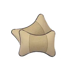 Подушка под голову в машине Автомобильный подголовник для шеи подушка, подушка для поясницы автомобильной кожи головы средства ухода за кожей Шеи Подушка four seasons могут быть использованы бежевый