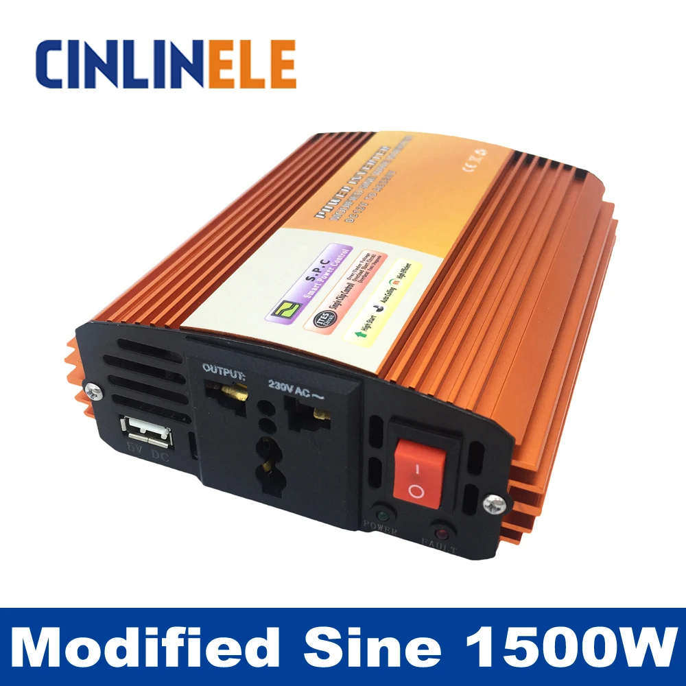 

Modified Sine Wave Inverter 1500W CLM1500A DC 12V 24V 48V to AC110V AC220V 1500W Surge Power 3000W Power Inverter
