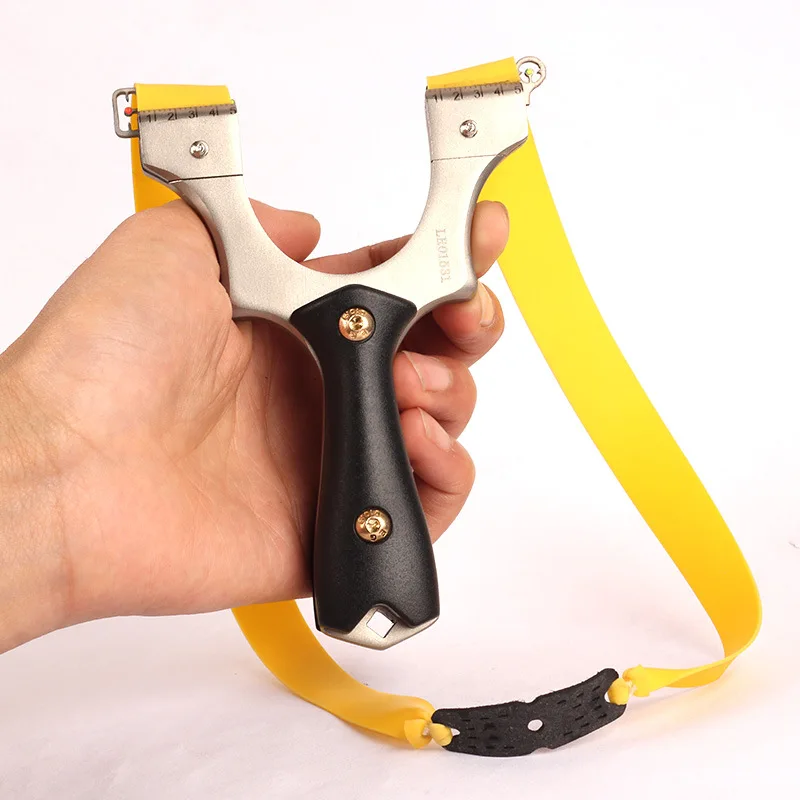 

Hunting Slingshot Catapult with Rubber Band Stainless Steel +ABS Patch Handle Outdoor Shooting