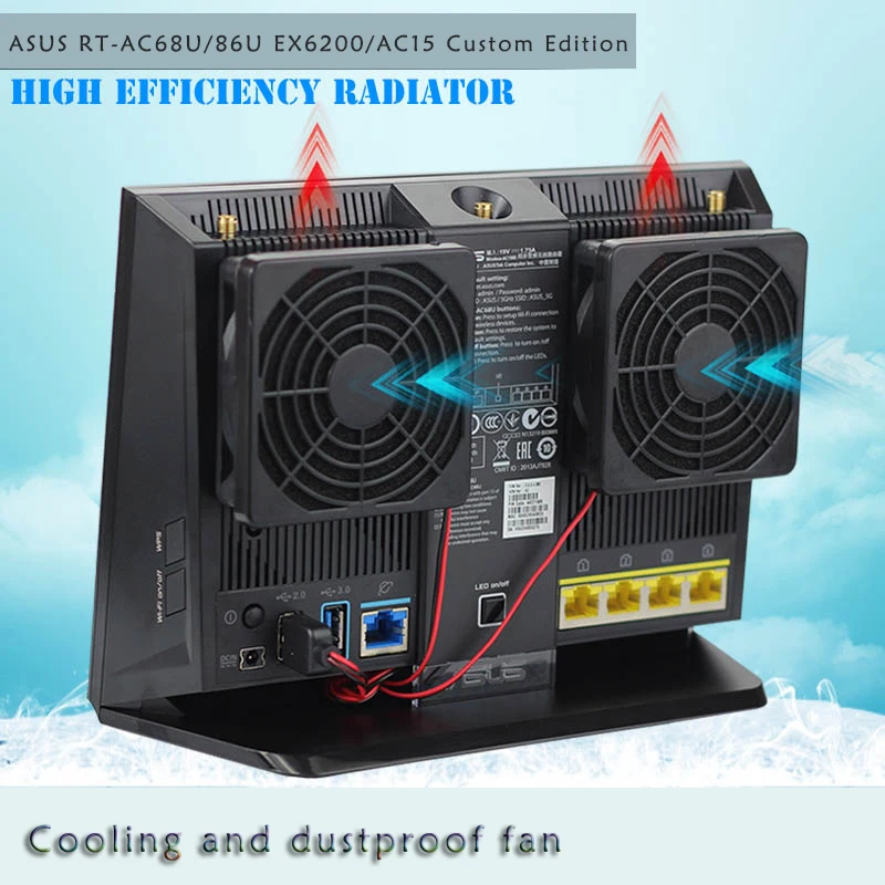 

For Asus Ac68u/86u EX6200 Tenda AC15 7cm cooling fan ,radiator USB5V silent dust cooling fan