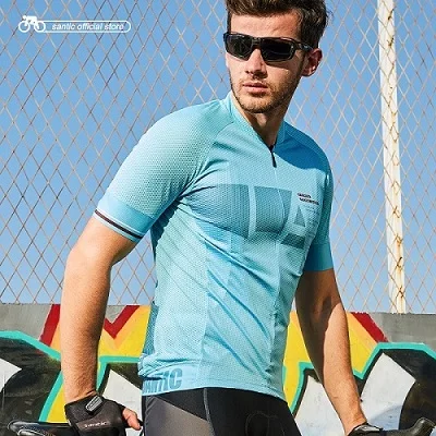 

Santic 2019 Cycling Jerseys Men Mesh Cycling Clothing Bike Shirt MTB T-shirts Comfortable and Breathable Asian K9M2091B M-3XL