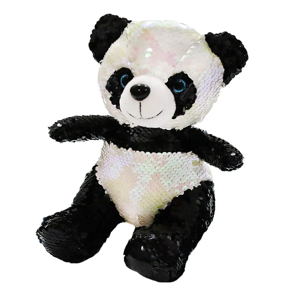 Прямая флип блесток панда чучело блеск Мягкие плюшевые игрушки с волшебными реверсивными блестками творческие подарки