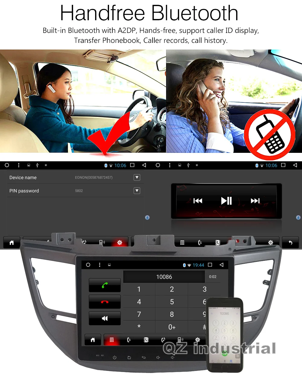 Clearance QZ industrial HD 10.1inch Android 8.1 T3 Car radio DVD player for Hyundai Tucson 2015-2017 with BT GPS 3G 4G WIFI SWC RDS Map 7