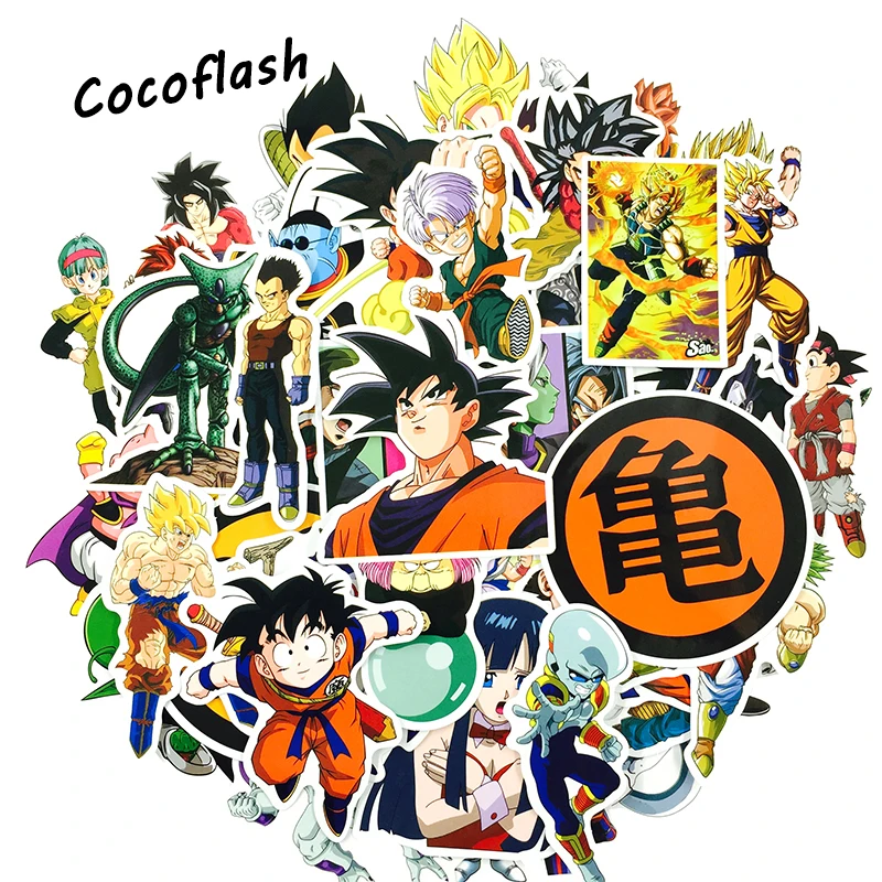 100 pcs/pack Mixed Dragon Ball Anime Sticker For Car Laptop Skateboard Pad Bicycle Motorcycle PS4 Phone Decal Pvc Stickers