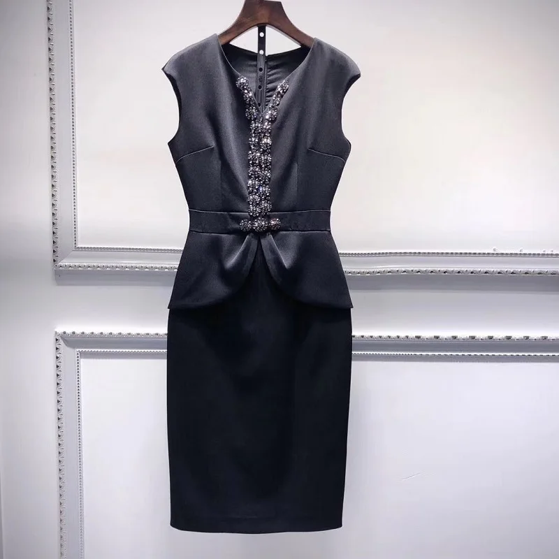 Высокое качество, новинка, летние модные вечерние коктейльные женские платья, сексуальное прозрачное кружевное лоскутное платье с коротким рукавом, облегающее платье-футляр OL - Цвет: black