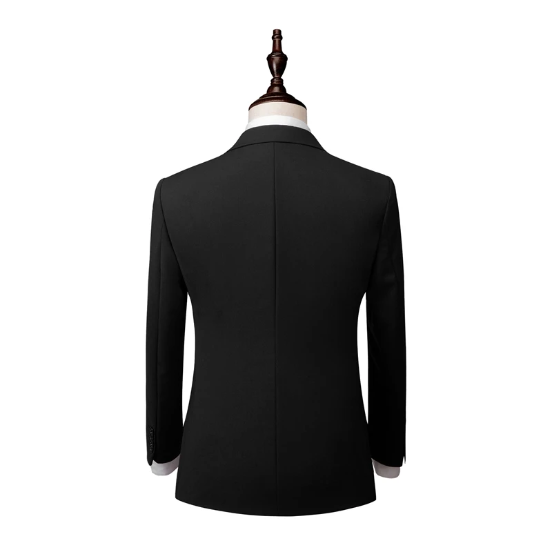 Мужской двубортный костюм, комплект из 3 предметов (пальто + жилет + брюки), деловой Повседневный стрейчевый высококачественный приталенный