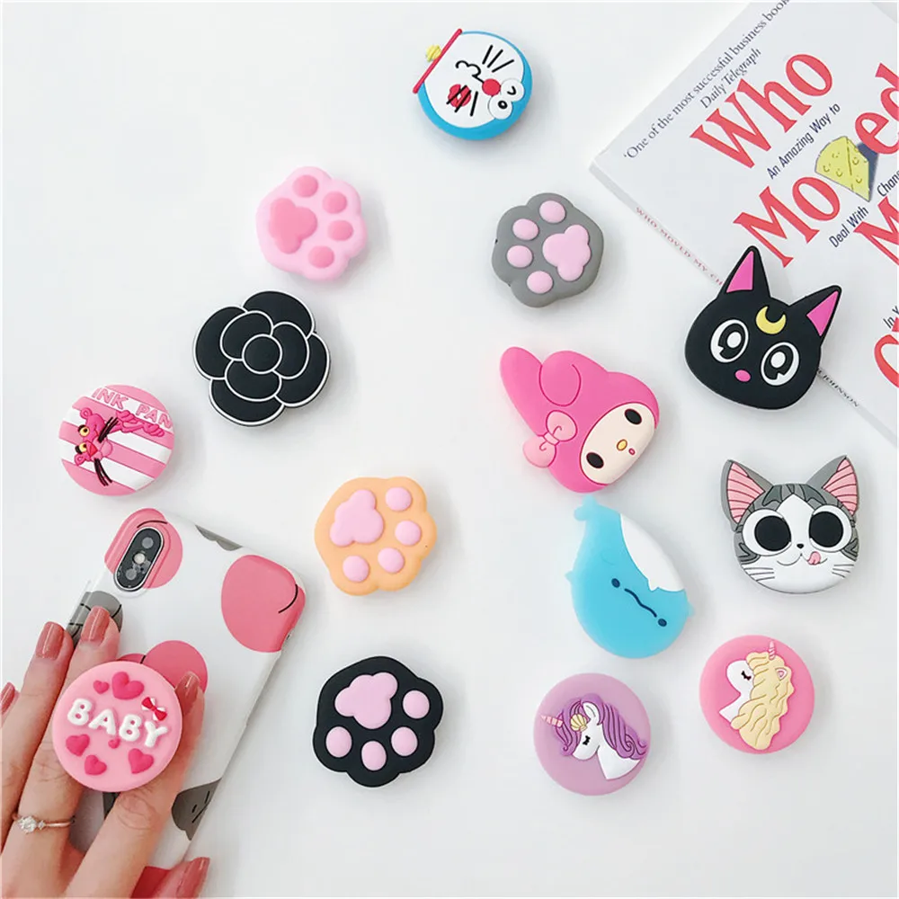

Universal mobile phone stretch bracket Cartoon Stitch air bag Phone Expanding phone Stand Finger car Holder for iphone 6 7 x