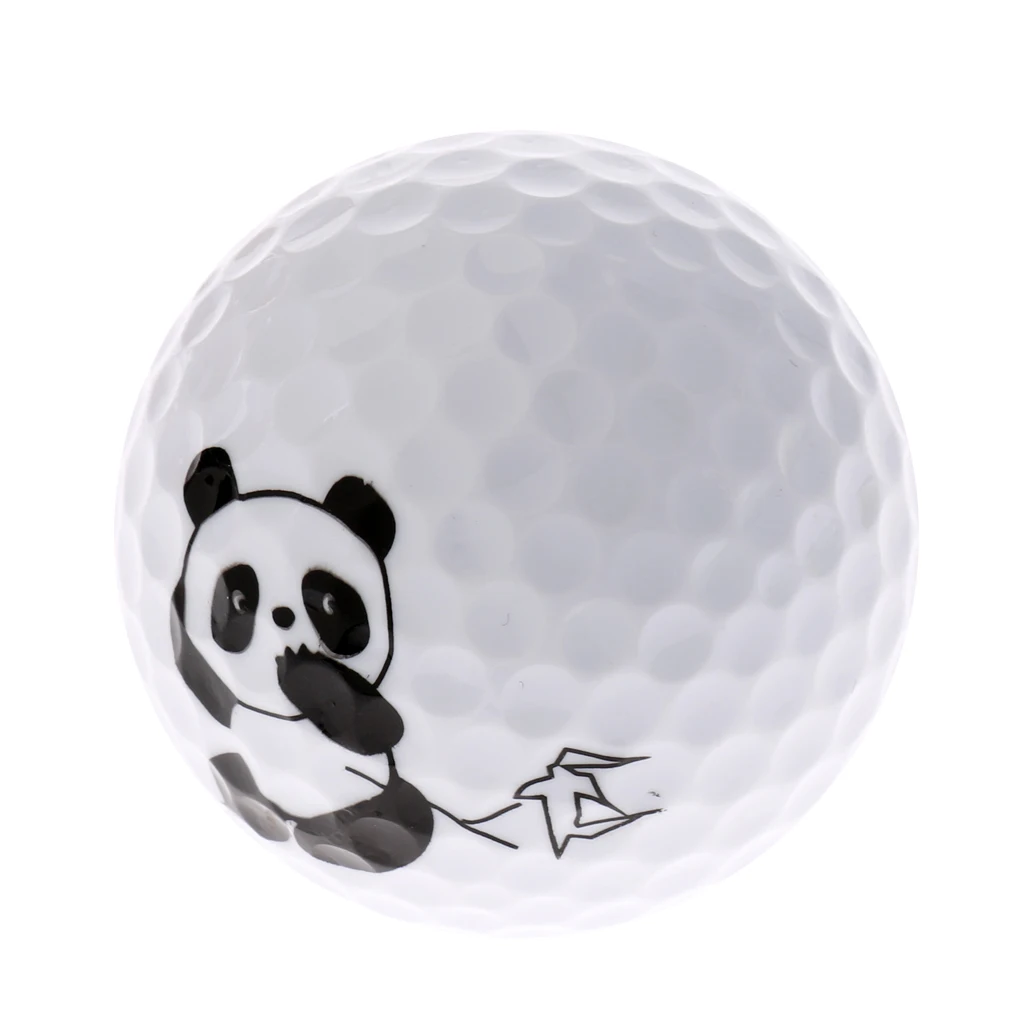 Golf Driving Range Practice Ball Cute Panda Printed Golf Ball Elastic Lightweight Flexible Golf Accessories Ball