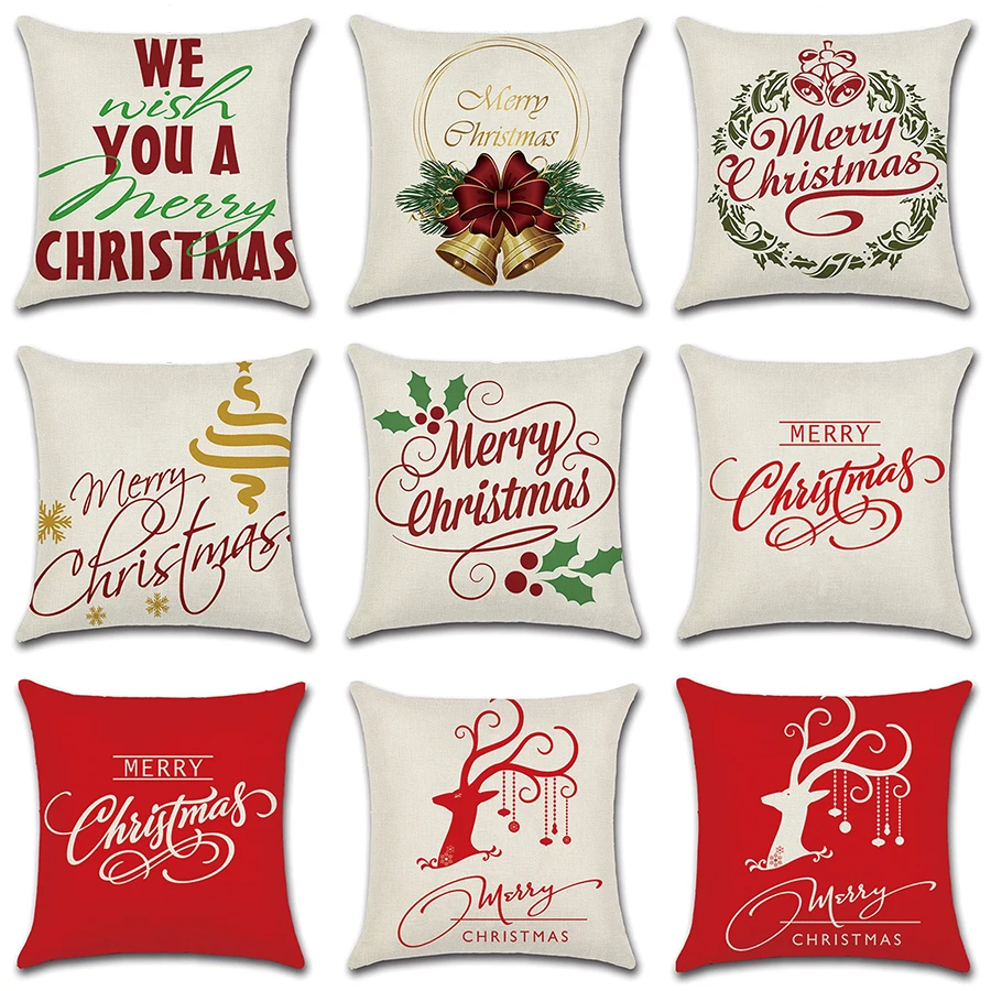Лидер продаж 45*45 Christimas хлопок белье Home Decor подушки Чехлы без наполнителя Бросьте