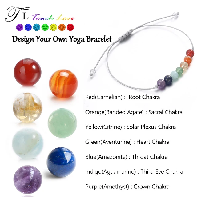 TL 7 CHAKRA Healing Balance Beads BRACELET 6mm Yoga Bracelet Stone for