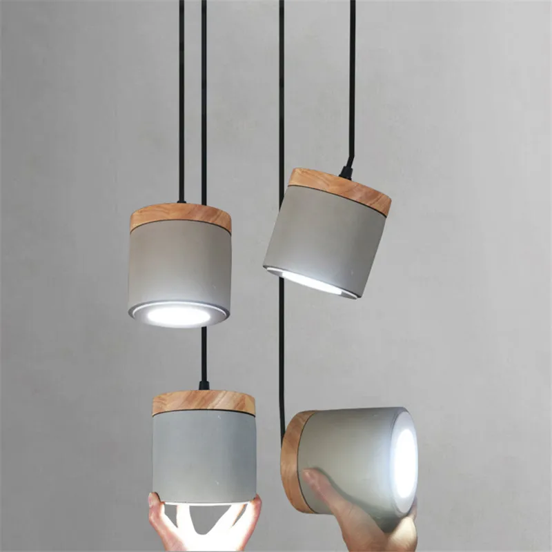 

Nordic Cement Wood Pendant Lights Led Hanging Lamp for Living Room Kitchen Pendant lamp Indoor Lighting Fixtures Deco Luminaria