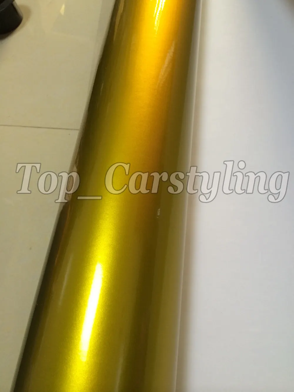 Glossy Yellow Metallic Candy Glossy car wrap film vinyls sheets (6)