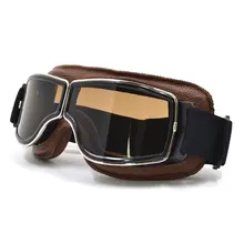 NEW Harley Style Motorcycle Glasses Pilot Motorbike Goggles Leather Retro Jet Helmet Eyewear