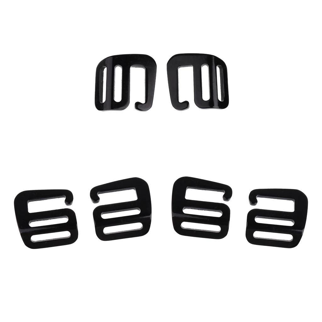 6 Pieces Aluminum G Hook Crochet Strap Band Loop Webbing Buckle Belt 25mm/1 inch Backpack Outdoor Accessories Black