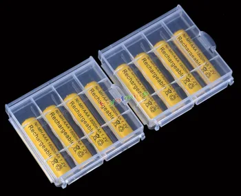 

8x AAA 1800mah NiMH 1.2v 3A Yellow Rechargeable Battery + 2x Plastic Battery Case Holder