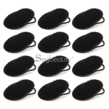 12 шт. кисти для волос на ладони мягкие портативные карманные расчески для мужчин, черный массажёр кожи головы шампунь пластиковые волосы щетка для бороды Com