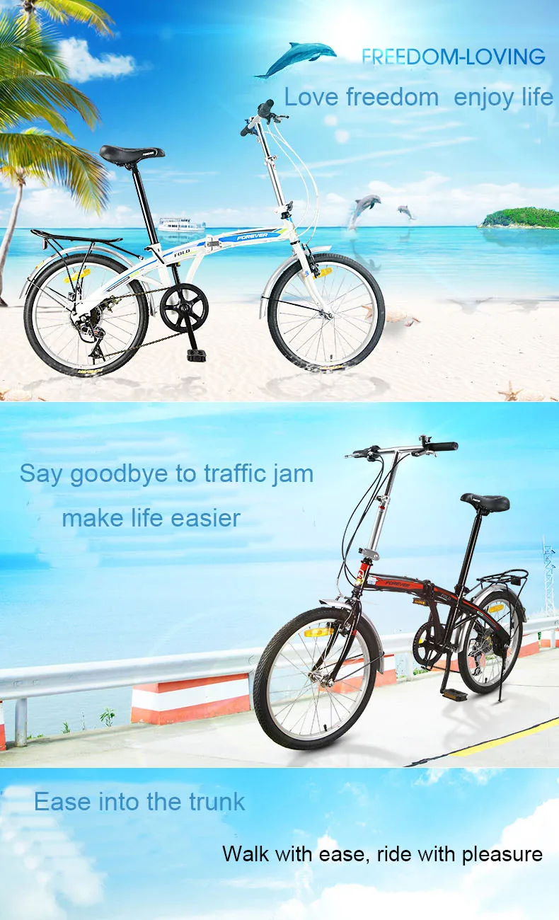 Flash Deal Folding bicycle for men and women ultra  light portable 20  inch speed  wheel bicycle 0