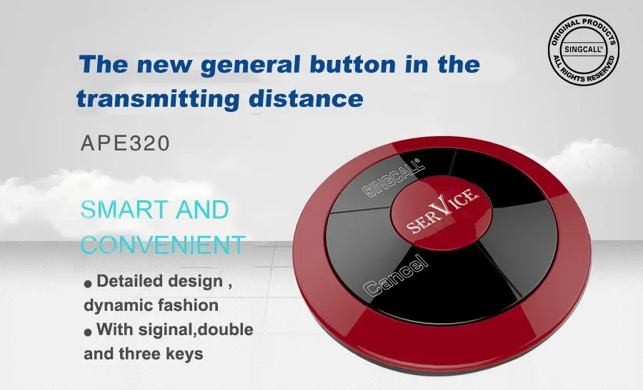 Best SINGCALL Wireless Calling System, 10 customers waterproof pagers with service and cancel keys, 1 pc of receiver 1