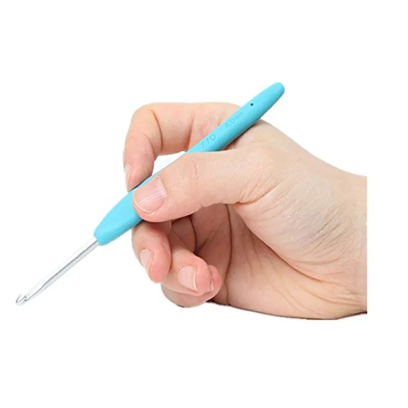 12pcs Crochet Hooks Set Ergonomic Multicolor 2.0-8.0mm Knitting Needles Soft Rubber Handle Crochet Needles For Any Yarn Weave (8)