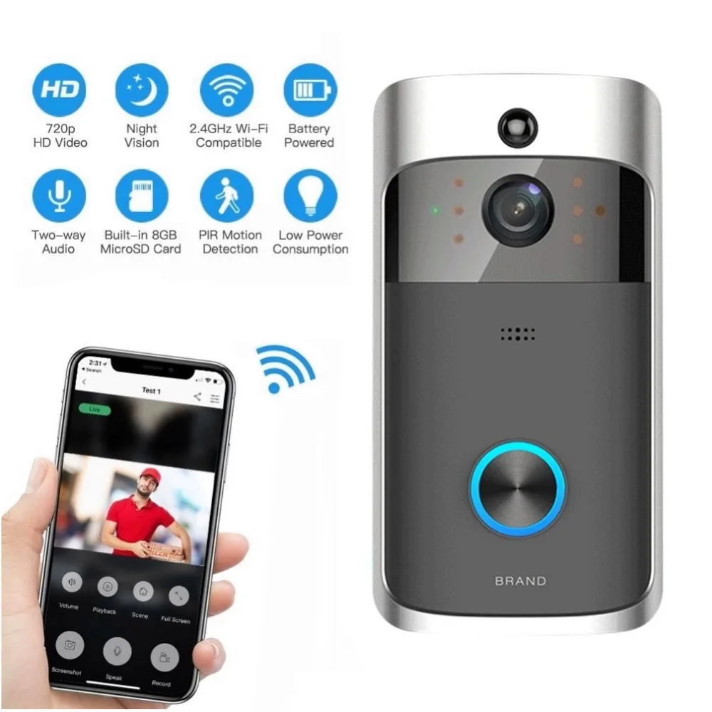 

M3 Wireless Video Doorbell Camera Ring Door Bell Two Way Audio APP Control WIFI Remote Home Security HD Visible Monitor